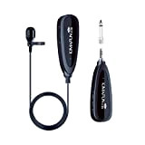 KIMAFUN Sistema Microfonico Lavalier Wireless 2.4G, Microfono da Bavero con Ricevitore da 3,5 mm per PC, iPhone, Fotocamera, Altoparlante PA, ...