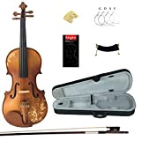 Kinglos 4/4 Fiore Intagliato In Legno Massello Violino Kit Raccordi Ebano - DH003