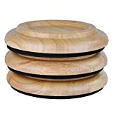 Kingpoint, set di piedini a coppa in legno massiccio per pianoforti a coda, confezione da 3 pezzi , Natural