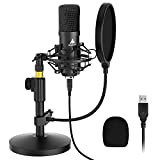 Kit microfono USB 192KHZ / 24BIT MAONO AU-A04T Condensatore PC Podcast Streaming Cardioide Mic Plug & Play per computer, YouTube, ...
