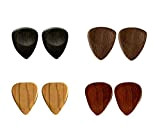 KKGUD - Confezione da 8 plettri esotici per chitarra acustica, in legno di noce nero, in legno di oliva, palissandro, ...