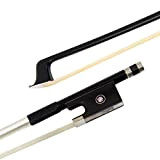 Kmise - Splendido archetto per violino in fibra di carbonio 4/4, nero, confezione da 1 4/4 Full Size Black