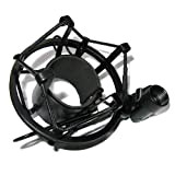 Koolertron, sospensione elastica universale per microfono, supporto per microfoni a condensatore 50 mm Black