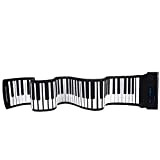 KUANDARM Pianoforte Pieghevole 88 teclas Roll Up Piano Silicona Teclado plegable Flexible Piano enrollable a Mano con batería Pedal de ...