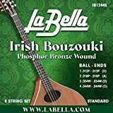 La Bella IB1244S Irish Bouzouki 8 corde in bronzo fosforo, estremità sferica, standard