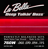 La Bella Strings »760N Black Nylon Bass« Corde per Basso 4-Corde - Extra Long Scale - Tensione Standard 060-115