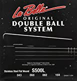 La Bella Strings »DOUBLE BALL SYSTEM - S500L FLATWOUND - E-BASS« Corde per Basso Elettrico - Stainless Steel - Light: ...