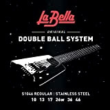 La Bella™ Strings »S1046 DOUBLE BALL ELECTRIC GUITAR STRINGS« Corde per Chitarra Elettrica - Stainless Steel - Regular: 010-046 Double ...