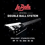 La Bella™ Strings »S946 DOUBLE BALL ELECTRIC GUITAR STRINGS« Corde per Chitarra Elettrica - Stainless Steel - Light: 009-046 Double ...