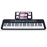 Lankro 61 Tasti Tastiera Piano Tastiera Elettrica Kit Tasti Illuminati Con Display LCD, Microfono, Alimentazione, Cavo Audio, Adesivi Tasti Pianoforte, ...
