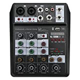 Leapiture Mixer Audio a 4 canali Tavola Armonica Mixer USB Piccolo Console di missaggio Portatile Produzione Musicale Domestica Radio Internet ...
