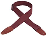 Levy's MC8-BRG Tracolla Per Chitarra Cotton Colour Suede Ends 2" - Burgundy