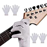 Linsition 4 guanti per chitarra, punte delle dita, flessibili e confortevoli, per principianti e professionisti, per chitarra elettrica, basso, violoncello, ...