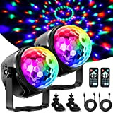 Luci Discoteca 4m USB, YAZEKY Palla Discoteca Controllo Vocale 7 Colori RGB con Rotazione a 360° Luci Stroboscopiche per Auto, ...