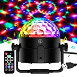 Luci Discoteca, 7 RGB Colori Musica Attivata Luce Discoteca Palla con 4 M Cavo USB, Telecomando, Rotazione a 360° Lampada ...