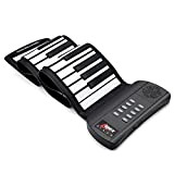 Lujex Portatile Pianoforte, Silicone 61 Tasti Roll Up Piano Tastiera con USB,Altoparlante,Silicone Flessibile Rimboccarsi Pianoforte Elettrico Pianoforte per Bambini (61Keys)