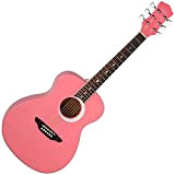 Luna Guitars AR bor BLK 3/4 Aurora Borealis chitarra acustica, colore: Nero, Pink Pearl