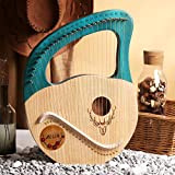 Lyre Harp 24 corde, corde metalliche in legno Lye Harp, Mogano Lye Harp con chiave di tuning, regalo borsa per ...