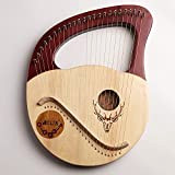 Lyre Harp, 24 corde metalliche, mogano lye arpa con sacchetto di gig durevole e chiave di tuning, strumento musicale per ...