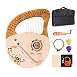 Lyre Harp 24 String Metal String in legno Lye Lye Strument Strumento, stringhe a sella Mahogany per adulti Bambini principianti ...
