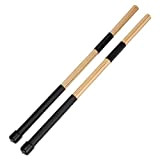 LZC 1 Paio di Bacchette Hot Rod, Bacchette Jazz Drums Bacchette in bambù, perfette per Piccoli spazi e spettacoli acustici, ...
