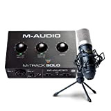 M-Audio M-Track Solo + Marantz Professional MPM-1000 - Interfaccia USB e Microfono - Pacchetto Completo per Registrazione, Streaming e Podcast