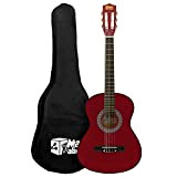 Mad About MA-CG05 Chitarra classica, chitarra classica rossa 1/4 - Chitarra spagnola colorata con borsa per il trasporto, tracolla, plettro ...