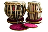 MAHARAJA Tabla Drum Set - Buy 3KG Black Brass Bayan, Finest Dayan with Book, Hammer, Cushions & Cover (PDI-EA)