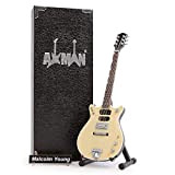 Malcolm Young (AC/DC) - Replica per chitarra in miniatura, regalo musicale, scala 1/4 ornamentale fatta a mano, con scatola di ...