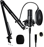 MAONO Set di microfoni a condensatore XLR AU-PM320S Microfono professionale cardioide per registrazione in studio vocale per streaming, Voice Over, ...