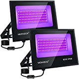 MEEKBOS Luce Nera UV, 2 Pezzi 60W Faretto UV LED con Spina, IP66 Impermeabile Faretto Ultravioletta,385-400nm Black light per Festa,Pittura ...