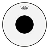 Membrana di tamburo Remo, per un suono chiaro e controllato, Black DotTM Suono controllato, rullante/tom trasparente con cerchio nero 14 ...