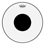 Membrana di tamburo Remo, per un suono chiaro e controllato, Black DotTM Suono controllato, tom trasparente con cerchio nero 16 ...
