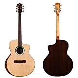 Merida Palas 41 Pollici Chitarra Acustica, Top Solid Abete Top Guitarra Rosewood e Lati AMINIY (Color : Guitar And Case, ...