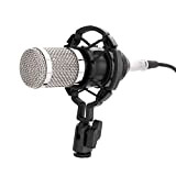 Microfono a condensatore, Microfono Audio Professionale BM-800 Microfono per Registrazione Audio da Studio con Supporto Antiurto per trasmissioni Radio in ...