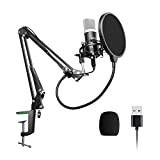 Microfono a Condensatore USB per Podcast 192 kHz / 24 bit, Kit Microfono Cardioide per Streaming Professionale per PC uhuru ...