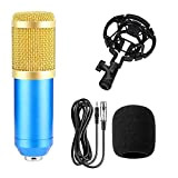 Microfono BM 800 Microfono a condensatore Mikrofon per la registrazione del suono, radio, canto, registrazione live KTV Karaoke-Blu