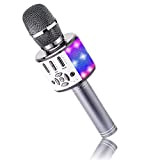 Microfono Karaoke Cambia voce, BONAOK Microfono Colorato per Adulti,Microfono Karaoke Luci e Suoni,Microfono Home KTV Sing, Macchina Karaoke Alternativa, Compatibile ...
