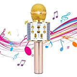 Microfono Karaoke wireless Bluetooth - Altoparlante portatile portatile Home KTV Player Registratore musicale con cambio di voce magica, compatibile con ...