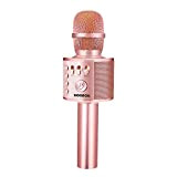 Microfono Karaoke Wreless Bluetooth BONAOK, 3-in-1 Palmare Portatile Karaoke Mic Regalo di Compleanno Altoparlante per Feste a Casa per iPhone ...