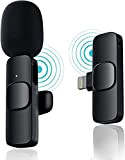 Microfono Lavalier senza fili per iPhone, Plug-Play Microfono Bluetooth senza fili per YouTube, TikTok, Facebook Live Stream, riduzione del rumore ...