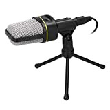 Microfono Microfono a Condensatore per Registrazione in Studio Portatile Microfono con Porta Audio da 3,5 Mm con Microfono a Treppiede ...