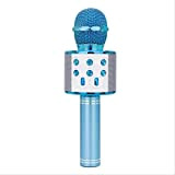 Microfono Senza Fili Audio Telefono Cellulare Integrato Canzone K Bao Kara Ok Microfono A Condensatore Bluetooth WS-858 Gentleman blue