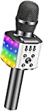 Microfono Senza Fili Wireless per Karaoke, BONAOK con luci LED Colorate Lampeggianti, 4 in 1 Portatile karaoke microfono Festa a ...