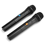 Microfono wireless VHF a due palmari, ricevitore microfonico vocale Karaoke 2 in 1 USB, microfono ricevitore wireless a basso rumore ...