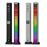 Mini barra luminosa LED RGB da 18 cm, sensibile al suono e al ritmo musicale reattiva con microfono integrato, batteria ...