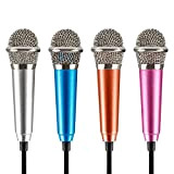 Mini Microfono Karaoke, Pomeloone 4 Pezzi Mini Microfono Karaoke Condensatore per Telefono, Mini Vocale Mikrofon per Cellulare, Portatile, Notebook - ...