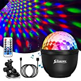 Mini palla da discoteca, SOLMORE, luce per feste, luce notturna ricaricabile USB, 12 effetti di luce con telecomando RGB effetto ...