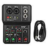 Mixer Audio a 2 Canali, Scheda Audio USB 48V Phantom Power Console di Mixaggio Audio Compatta, Scheda Audio USB per ...