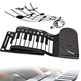 Movkzacv - Pianoforte pieghevole, elettronica ​pianoforte con altoparlante stereo integrato, portatile 49 tasti mano rullo piano morbido ​silicone flessibile Tastiera ...